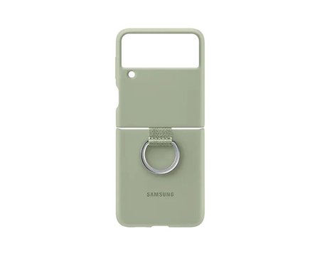 Silicone Cover кейс with Ring за Samsung Galaxy Z Flip 3 - Olive Green