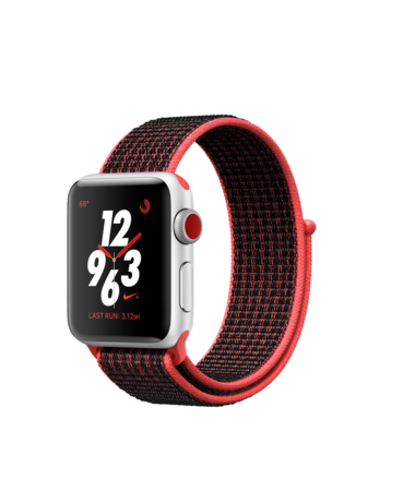 Apple Watch Silver Case whit Crimson/Black Nike Loop 38mm Series 3 GPS + Cellular