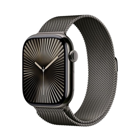 Apple Watch Series 10 GPS + Cellular 42mm Slate Titanium Case with Slate Milanese Loop