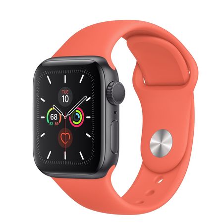 Apple Watch Space Gray Aluminum Case/Clementine Sport Band 40mm Series 5
