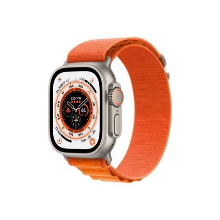 Apple Watch Ultra GPS + Cellular 49mm Titan Case with Orange Alpine Loop