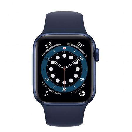 Apple Watch Blue Aluminum Case with Deep Navy Sport Band 40mm Series 6