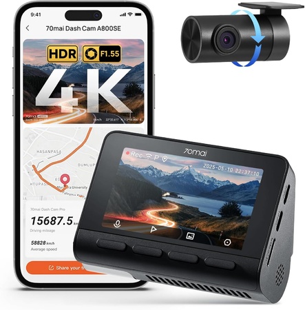 Видеорегистратор Xiaomi 70Mai Dash Cam 4K A800SE + Rear Camera Set RC22