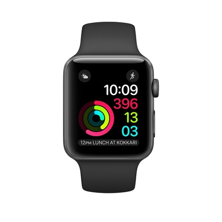 Space Gray Aluminum Black Sport Band 38mm Series 1