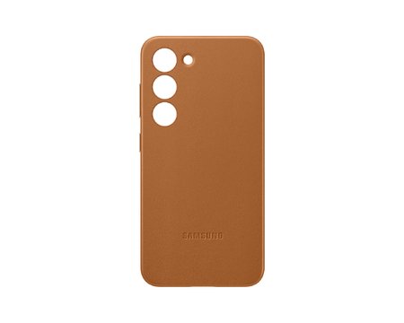 Кожен кейс Leather Cover за Samsung Galaxy S23 - Camel