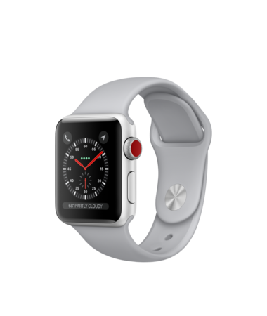 Apple Watch Silver Aluminum Case with Fog Sport Band 38mm Series 3 GPS + Cellular