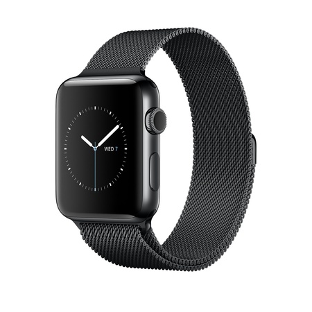 Black Stainless Steel with Space Black Milanese Loop 38mm Series 2