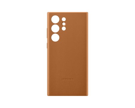 Кожен кейс Leather Cover за Samsung Galaxy S23 Ultra - Camel