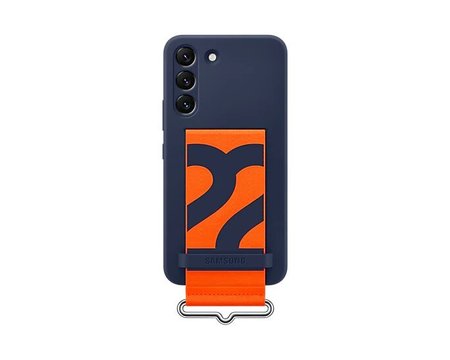 Silicone Cover кейс with Strap за Samsung Galaxy S22+ plus - Navy