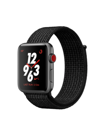 apple watch nike  space gray aluminum case with black nike sport loop