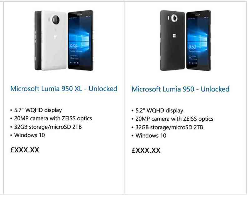 Потвърдени са имената и част от характеристиките на Lumia 950 и Lumia 950 XL