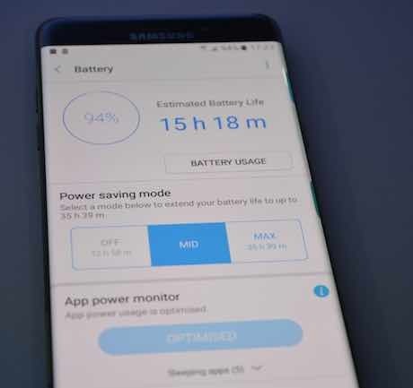 Galaxy Note 7 може да намали резолюцията на дисплея, за да издържи повече с едно зареждане