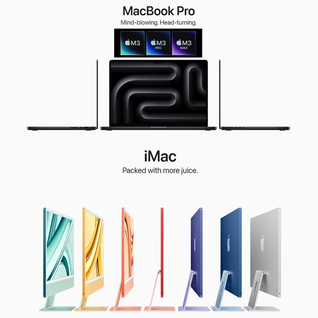 Apple представи нови MacBook Pro 14, MacBook Pro 16, iMac 24 с нови Apple M3 чипове