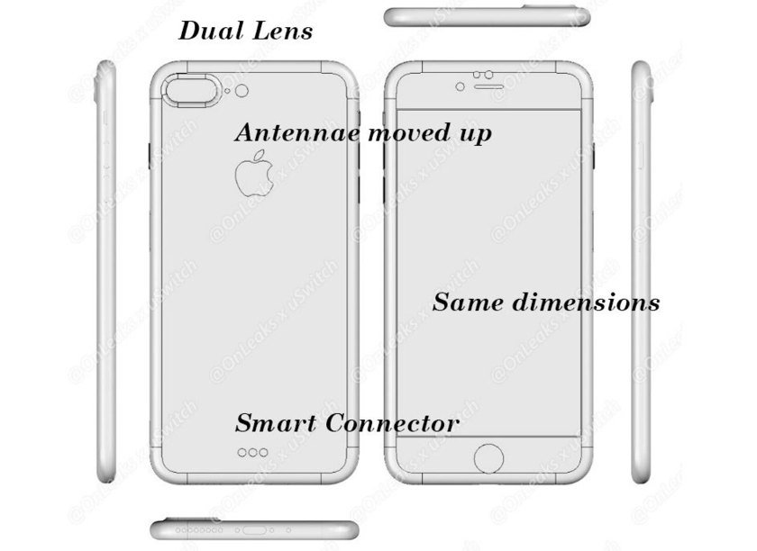 Появиха се изображения, разясняващи дизайна и конекторите на iPhone 7 и iPhone 7 Plus